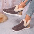 thumbnail image 4 of XIMIN Women's Thick Sole Flat Fluffy Faux Fur Lining Anti-Slip Slip on Loafer Snow Boots Winter Warm Casual Outdoor Activities Plush Short Booties, 4 of 6