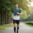 thumbnail image 3 of CHIHILL Men's Seamless Running T-Shirt - Lightweight Quick Dry Athletic Tee with Reflective Logo & Side Slit, 3 of 16