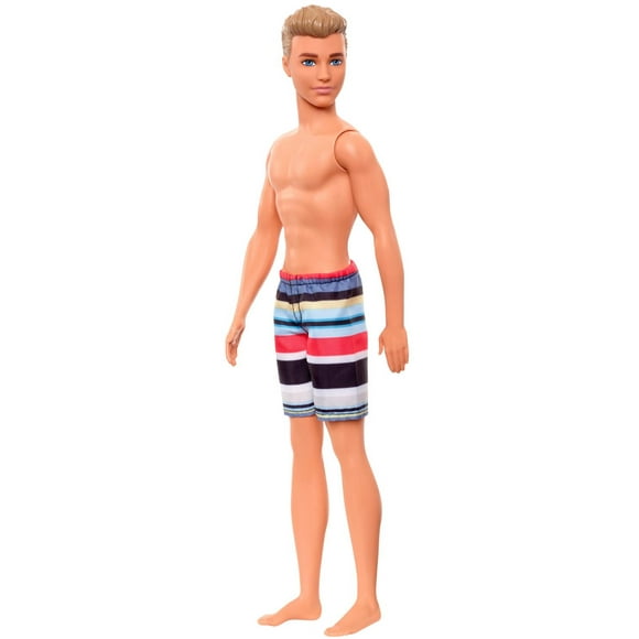 Barbie Ken Beach Doll Wearing Striped Swimsuit
