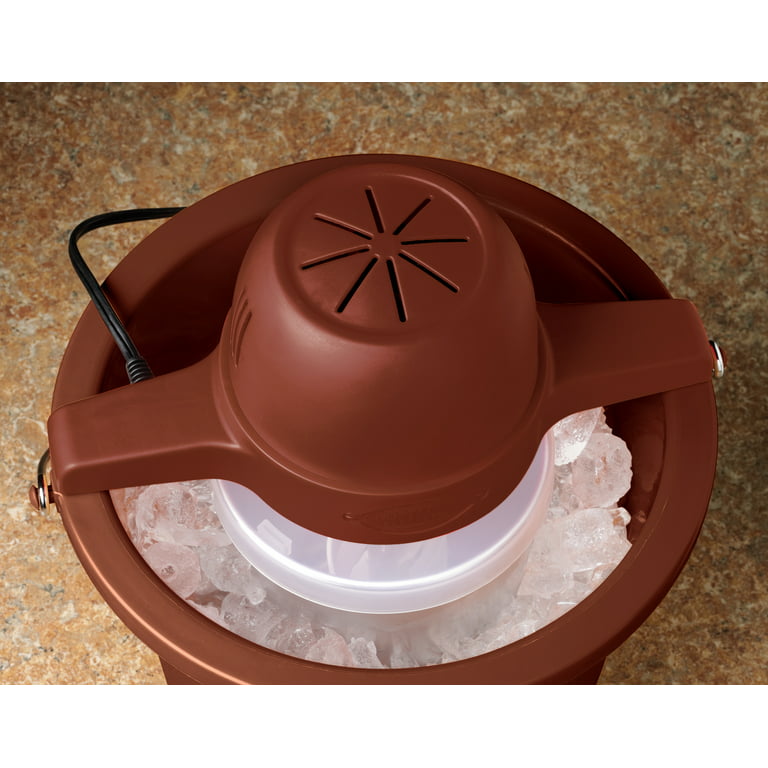 Nostalgia ICMP4RD 4-Quart Bucket Electric Ice Cream Maker, Red