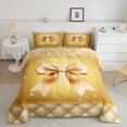 thumbnail image 2 of Castle Fairy Cute Bowtie Bedding Comforter Set 2pcs for Female Men Women,Geometric Plaid Grid Twin Comforter Sets Microfiber,Bling Glitter Breathable Bedding Set,Super Cozy Room Decor,Reversible, 2 of 8