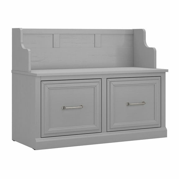 Woodland 40W Entryway Bench with Doors in Cape Cod Gray - Engineered Wood