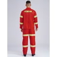 thumbnail image 4 of Hansber Costume de Pompier d'Halloween pour Homme Uniforme de Pompier Bandes Réfléchissantes Sécurité Ensemble 4 Pcs pour Cosplay Fête Rouge 180, 4 of 7