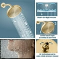 thumbnail image 4 of Tub Shower Faucet Set With Valve Wall Mount Shower Trim Kit 6 Inch Bathtub Fixtures Rough-in Valve Single-Spray Shower Head System 5.3 Inch Tub Spout Brushed Gold Modern, 4 of 16