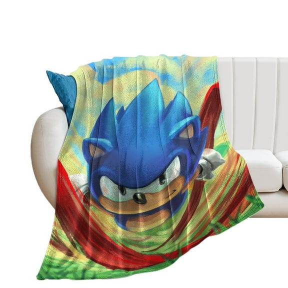 Sonic The Hedgehog Luxury Flannel Blanket - Super Soft Anti-Static Plush Warm Blanket for Sofa Bed - Extra Large Cozy Blanket for Men and Women, Home Decor Gift.