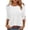 A White, variant on Womens 3/4 Sleeve Tops Crew Neck Short Sleeve Casual Solid Color Loose T Shirt Tunic Tops