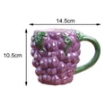 thumbnail image 4 of Bonita taza de café de cerámica para la mañana con asa, recipiente para leche, tazas de porcelana para agua. Uva, 4 of 9