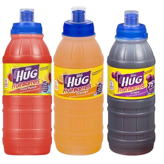 ( 3 Pack  ) Big Hug Fruit Barrels Sports Cap Variety Pack Flavored Drink, 16 Fluid Ounce