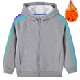 thumbnail image 3 of Godderr 1-10 Years Old Boys Girls Hoodie Tops Sweater for Kids Baby,Hooded Sweater,Long Sleeve Solid Color Zipper Padded Cardigan Jacket, 3 of 6