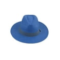 thumbnail image 4 of Top Headwear Womens Panama Upturn Paper Braid Wide Brim Fedora Hat - Royal, 4 of 4