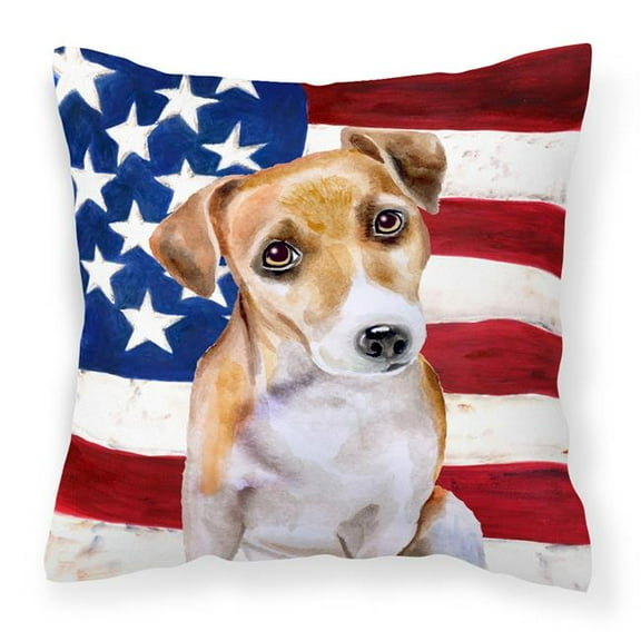 Jack Russell Terrier No.2 Patriotic Fabric Decorative Pillow