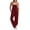 Deep Red, variant on Button Strap Overall Jumpsuit for Women - Loose Fit Wide Leg Pinafore Pants with Pockets, Casual Linen-Look Summer Romper Black S