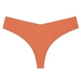 thumbnail image 3 of Ladies Underwear Panties - Women's Low Waisted Ice Silk Seamless Crotch Breathable T Shaped Large Underwear, Seamless Underwear for Women,Color: Orange Size: S, 3 of 3