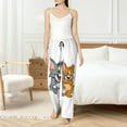 thumbnail image 6 of Tom And Jerry Women's Pajama Pants, All Over Print Causal Drawstring Lounge Pant, Comfy Loose Wide Leg Pajamas Bottoms Trousers with Pockets, 6 of 8