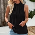 thumbnail image 5 of EINCcm Womens Summer Vest Tank Tops Pleated Round Neck Sleeveless Solid Shirt for Women Casual Blouse, 5 of 8