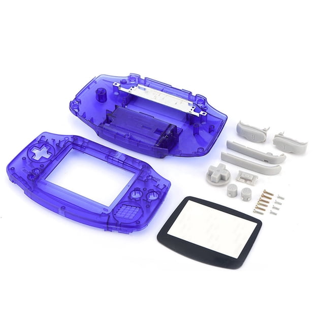 Paquete de carcasa de carcasa, Kit de cubierta de repuesto, piezas de repuesto para GBA, azul transparente