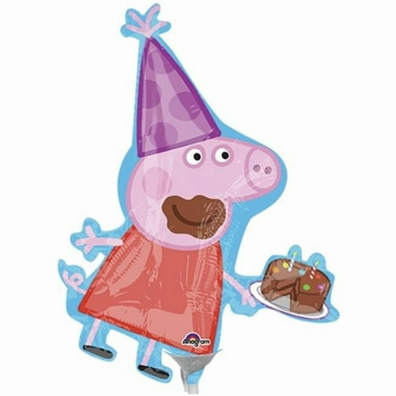 12 inch Peppa Pig Cake Mini Shape (Air-Fill Only) Foil Mylar Balloon - Party Supplies Decorations