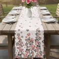 thumbnail image 4 of Spring Floral Table Runner 70 Inches, Red Gray Cherry Flowers Blossom Beige Bed Runner Dresser Scarves Tabletop for Indoor Outdoor Parties/Ceremony/Banquet, 13" x 70", 4 of 9