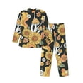 thumbnail image 2 of Kll Mushrooms Honeycomb Sleepwear Mens Flannel Pajamas,Long Cotton Pj Set, 2 of 9