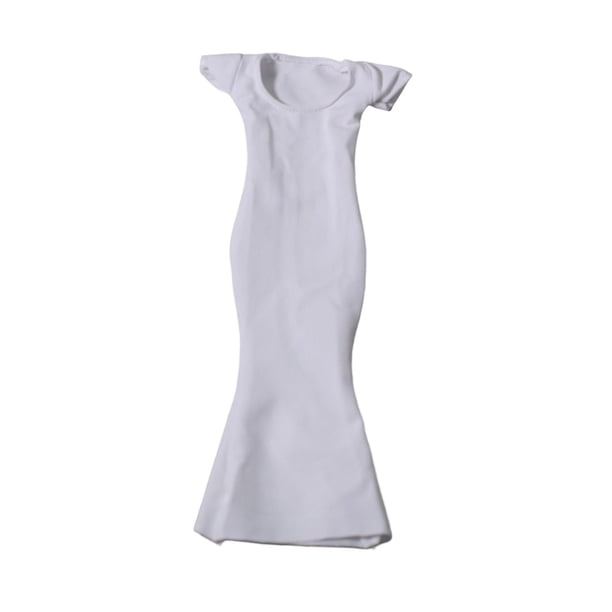 Vestido ajustado a la cadera para mujer, escala 1/6, color liso, largo Blanco