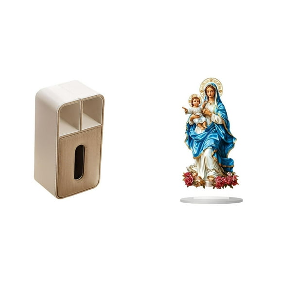 Caja de pañuelos rectangular multiusos con decoración de escritorio de acrílico 2D, adorno de mesa único, regalo para la oficina, el hogar y las vacac
