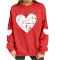 thumbnail image 5 of Leopard Valentines Tops Sweatshirt Womens Love Heart Elbow Patch Shirts Crew Neck Pullover Long Sleeve Oversized Blouse Tops Valentines Day Sweater Shirt, 5 of 7