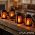 thumbnail image 5 of Mini Small Decorative Moroccan Candle Lantern Holders for Hanging, Indoor Home Decor, Outdoor Patio, Weddings, Amber, 4pk, 5 of 11
