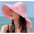 thumbnail image 2 of LinYooLi Chapeau de Protection Solaire Extérieur pour Femmes, Pliable, Large Bord, Queue de Cheval, Seau pour Cyclisme, Randonnée, 2 of 5