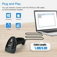 thumbnail image 3 of Quivanta EYH2 Handheld USB 2D Barcode Scanner, Wired Automatic QR Code Scanner PDF417 Data Matrix Bar Code Reader with Long USB Cable for POS Mobile Payment, Convenience Store, Supermarket, Warehouse, 3 of 6