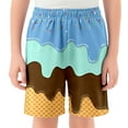 thumbnail image 4 of SUYOLL Toddler Boys Baseball Shorts with Ice Cream Print Elastic Waist Casual Athletic Shorts Daily Wear Party Outdoor Sports Summer Fall Classic Versatile Pants, 4 of 4