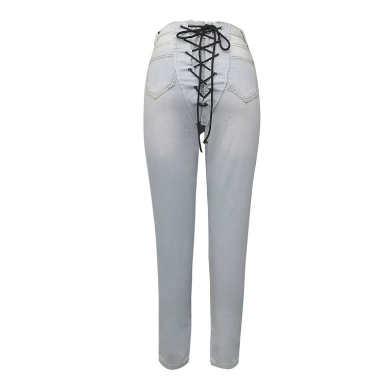 Ripped back hot sale jeans womens