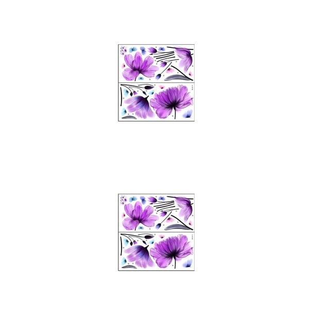 Toystoory Purple Decals Flying PVC Simple Self-adhesive Stickers Self-Assembly Decor Window Sticker Wall Art Mural Living 2piezas
