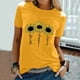 thumbnail image 2 of Gibobby Camiseta de manga corta para mujer Las mujeres rematan la camisa moda casual cuello redondo manga corta(Amarillo,XL), 2 of 5