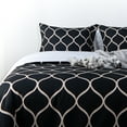 thumbnail image 5 of Ntbay 2-Pieces Microfiber Ultra Soft Curve Print Duvet Cover Set with Zipper Closure and Corner Ties, Black and Off White, Twin, 5 of 5
