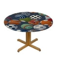 thumbnail image 3 of Ball Sports Pattern Round Fitted Tablecloth Elastic Edge Waterproof, 3 of 8