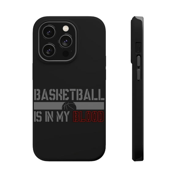 DistinctInk Tough Case for Apple iPhone 15 PRO (6.1" Screen), Compatible with MagSafe Charging - Basketball is in My Blood