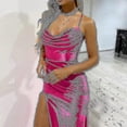 thumbnail image 2 of Women Long Maxi Dresses Cowl Neck Evening Gown Sleeveless Satin Slip Dress Party Casual, 2 of 2