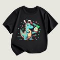 thumbnail image 2 of YABCSAZ Easter Tops for Toddler Baby Short Sleeve Dinosaurs & Eggs Tops Summer Casual Crewneck Tee Shirt Kids Loose Tops Boys Girls Outfits Size 3 T, 2 of 3