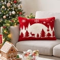 thumbnail image 5 of Christmas Tree Pillow Cover 12 x 20 Inch, Xmas Decorations, Soft Plush Faux Fur Holiday Winter Decorative Throw Pillows for Sofa Bedroom Bed Home Décor(C), 5 of 6