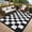 Black and White, variant on Garvee 8'x10' Plastic Outdoor Rug Checkboard Woven Outdoor Carpet, Geometric Plaid Rugs Reversible Outside Carpet for RV Camping Balcony Deck Backyard, Black & Coffee