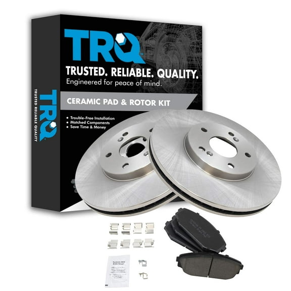 TRQ Front Brake Pad & Rotor Kit Brake Pads Brake Rotor Ceramic Fits Select 2001-2002 Acura MDX 1999-2004 Honda Odyssey