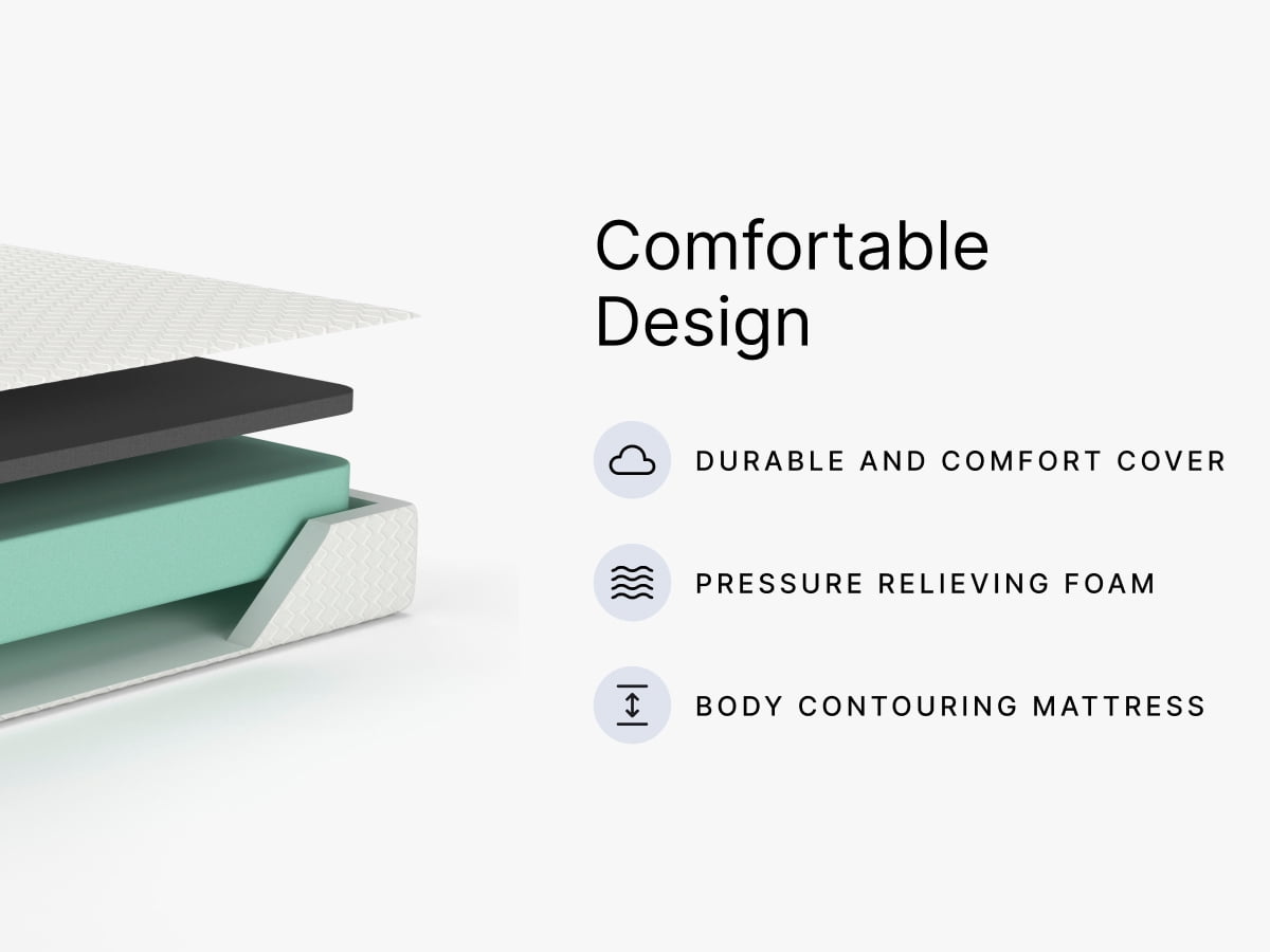 Signature Design by Ashley 8 inch Twin Memory Foam Mattress, Firm Cooling Mattress in a Box, Motion Reducing Support Foam