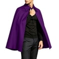thumbnail image 2 of Men's Classic Vampire Cape Costume Gothic Victorian Cloak with Pointed Collar Vintage Magician Dracula Outfit for Halloween Cosplay Themed Dress Up, 2 of 9