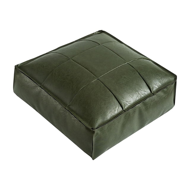 Puf otomano, puf marroquí de cuero PU, cojín de suelo cuadrado hecho a mano de 40x40x15cm, reposapiés otomano para el hogar, dormitorio, debajo Macarena puf al aire libre