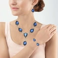 thumbnail image 5 of Tanzanite Quartz Gemstone Women's Unisex Silver Jewelry Necklace Set 18-20'', 5 of 6