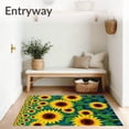 thumbnail image 3 of ODIKA 4'x6' Machine Washable Non-Slip Area Rug, Blooming Sunflower Field Motif with Botanical Floral Print High Traffic Rug with Pad, Yellow, 466243, 3 of 8