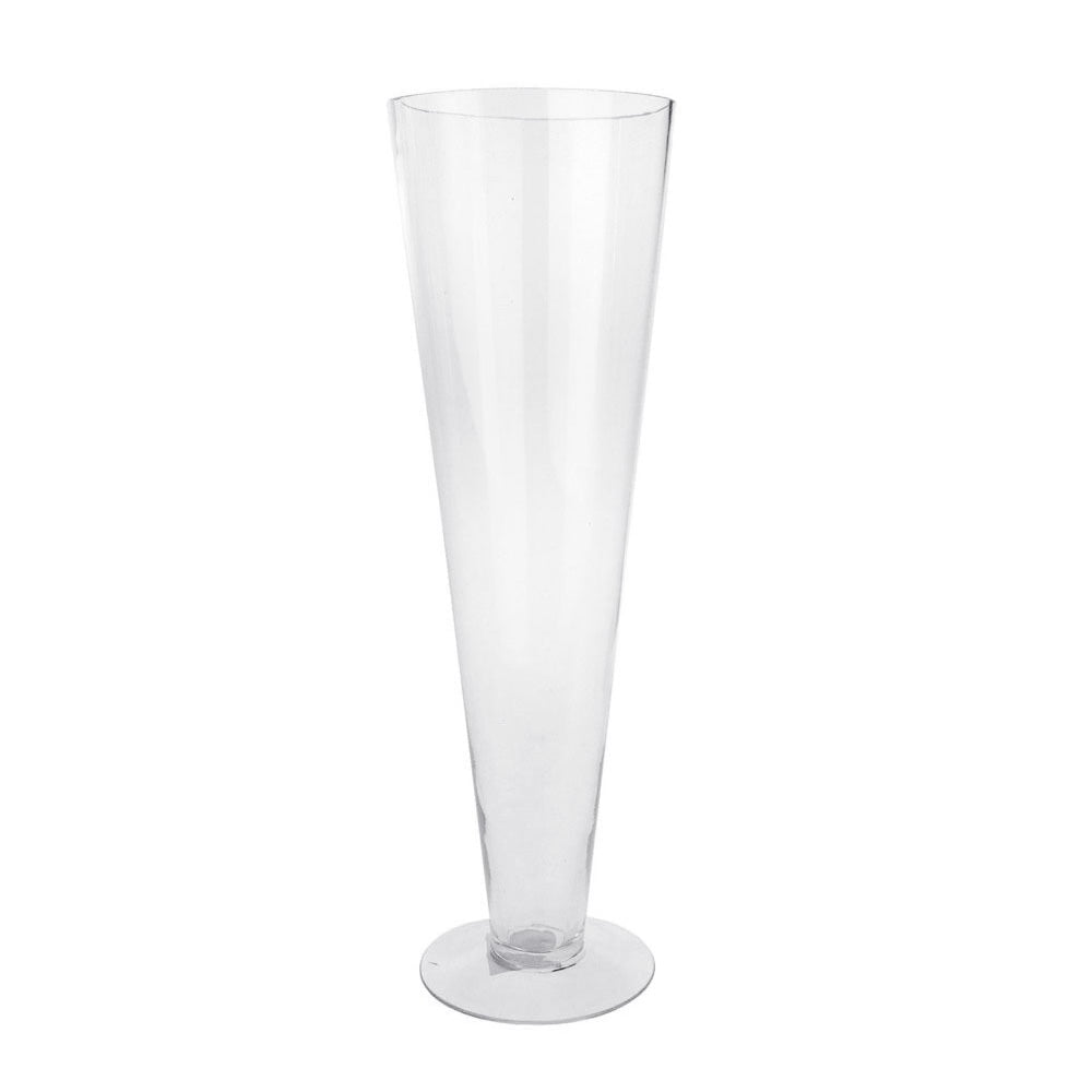 Clear Tall Pilsner Trumpet Clear Glass Vase, 16Inch, 8Count