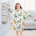 thumbnail image 5 of Dailycode Wearable Blanket Hoodie Oversized Sherpa Flannel Blankets with Pocket for 3-14 Year Old Cartoon Duck and Star, 5 of 7