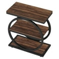 thumbnail image 3 of Industrial Narrow End Table with 3 Shelves - 23.6" Slim Side Table for Small Spaces, Dark Brown Wood & Black Metal Frame - Space-Saving Sofa Table, Nightstand for Bedroom, Living Room, 3 of 10