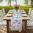 thumbnail image 4 of Table Runners 90 Inches Long Dress Scarves, Blue Pink Flowers Farmhouse Coffee/Dining/Kitchen Table Runner for Living Room, Spring Floral Butterfly Elegant Pastoral 13x90 Inch, 4 of 9